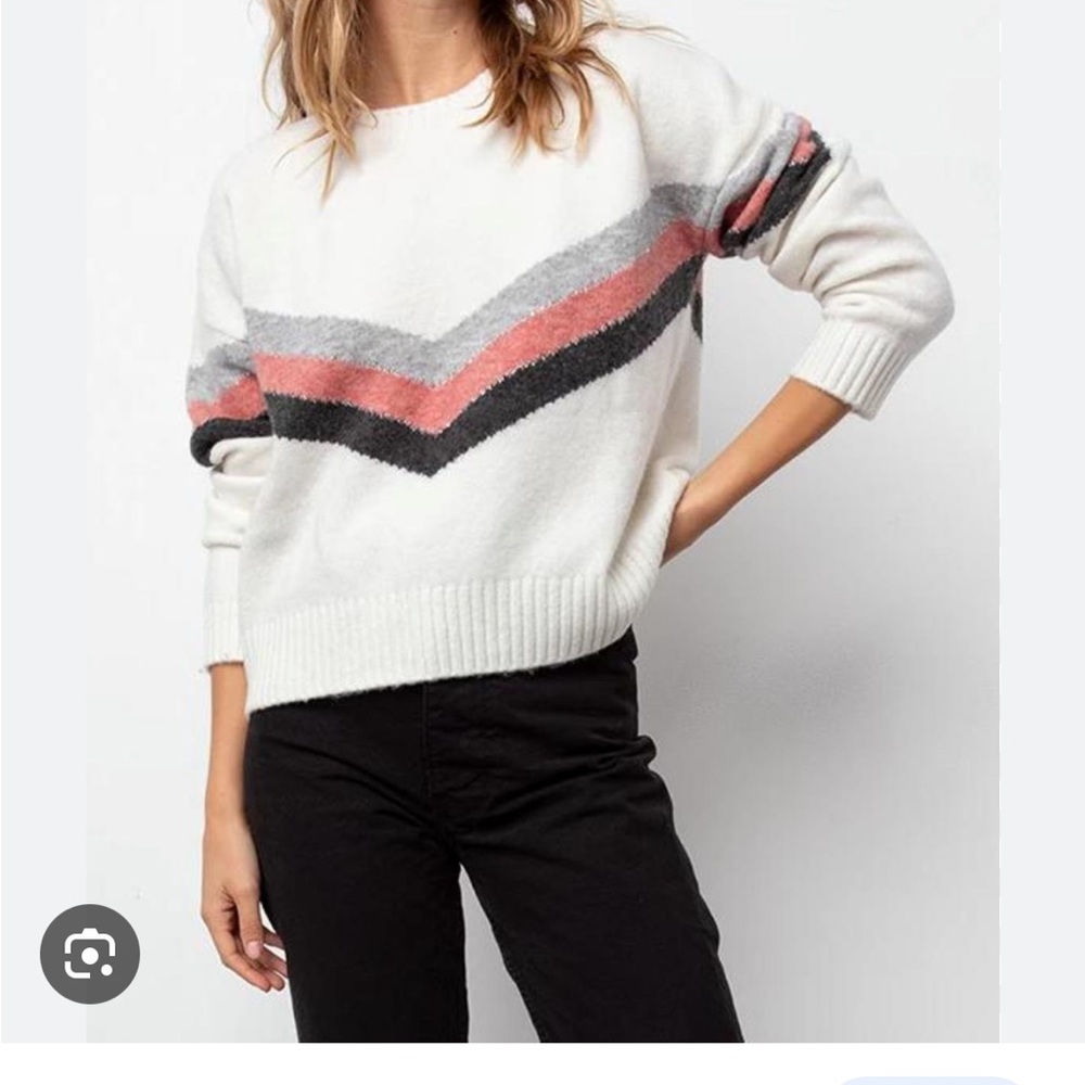 Rails Aura Sweater in Ivory Chevron Stripe